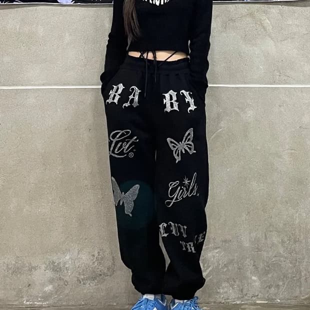 러브이즈트루 ow 글리터 조거 팬츠