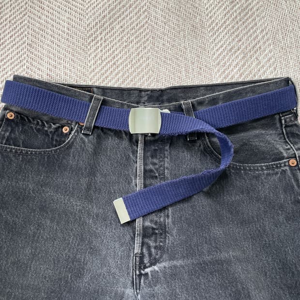 빈티지 실버버클 웨빙 빌트