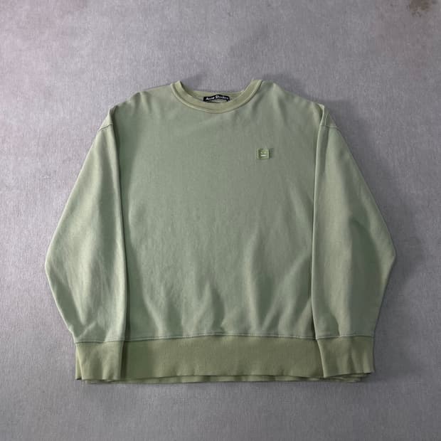 105 아크네스튜디오 페이스로고 그린 맨투맨