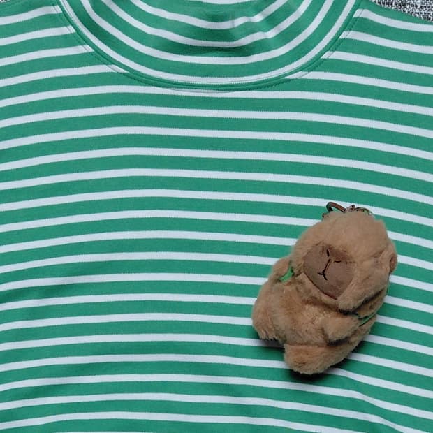 [MED-REG] L.L.Bean 빈티지 모크넥 반팔 스트라이프 티셔츠