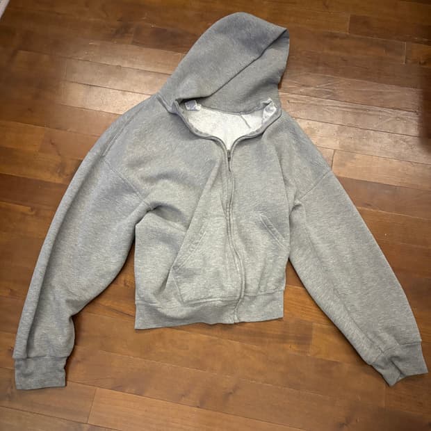 빈티지 러셀 후드집업 그레이 