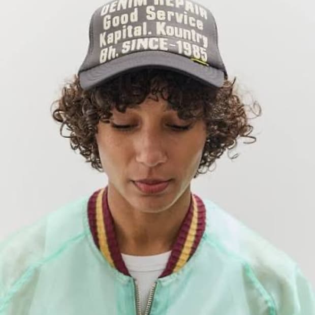 캐피탈 데님 리페어 트랙 캡 그레이 블랙 kapital 모자 