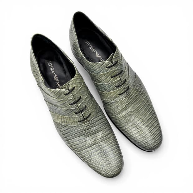 엠포리오 아르마니 리자드 엠보 옥스포드 슈즈