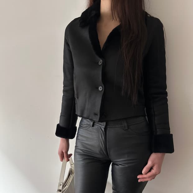 질샌더 jil sander navy 양가죽 모피 자켓