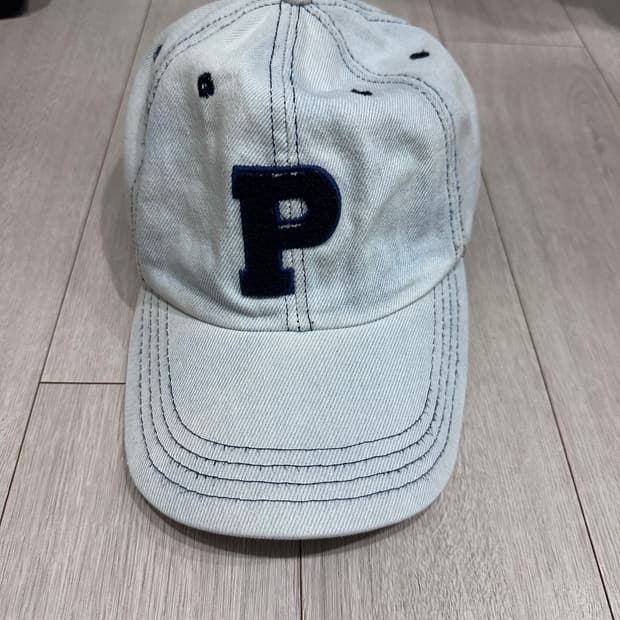 폴로 p 로고 데님 모자