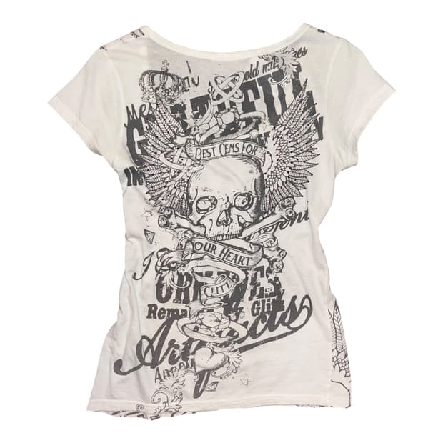 Male(Glitz) 글리츠 큐빅 해골 프린팅 반팔티 펑크y2k갸루