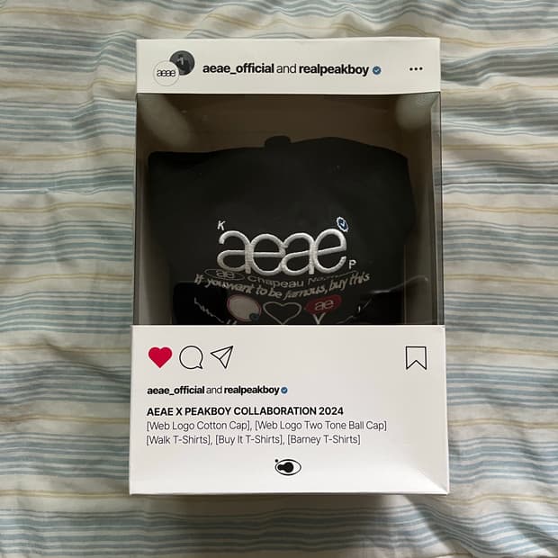 에이이에이이 픽보이 웹 로고 코튼 캡 