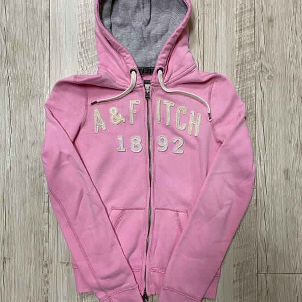 아베크롬비 딱붙핏 후드집업 핑크 s