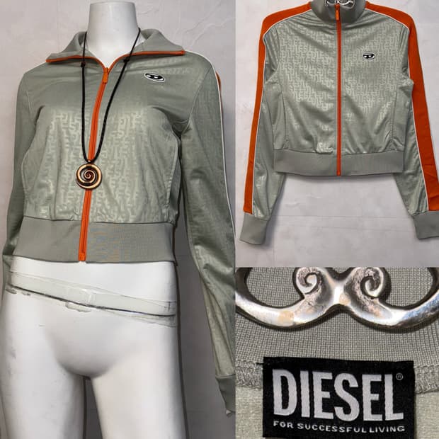 DIESEL f-macsy track jersey gray M