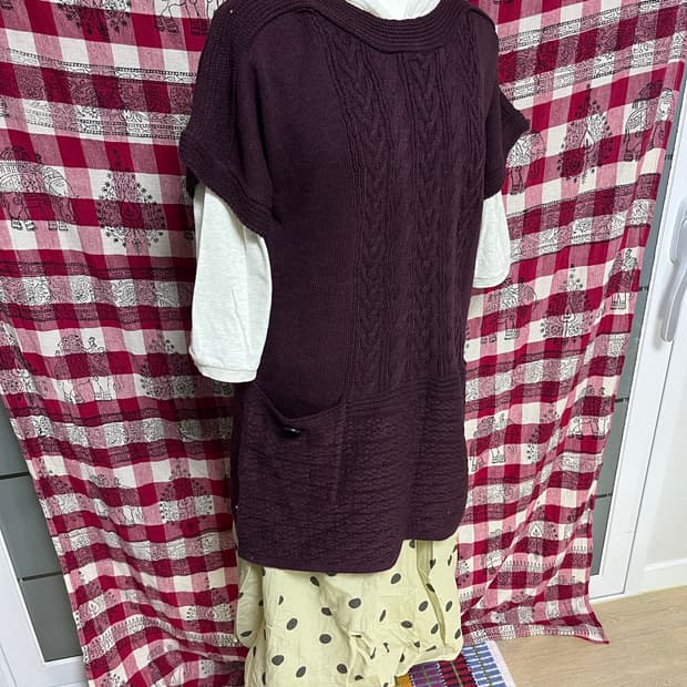 버건디 니트 원피스