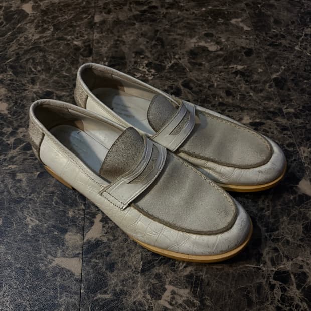 Comme des Garcons 뱀피 화이트 로퍼