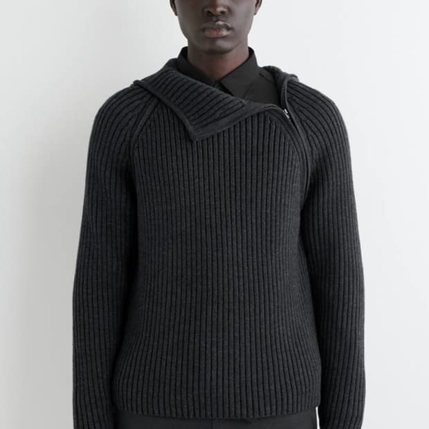 xl) cos 청키 리브드 울 코튼 후드