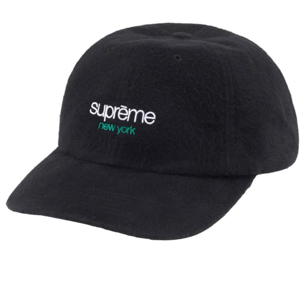 슈프림 워시드 플란넬 6-패널 캡 블랙 - 23FW