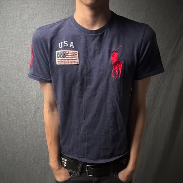 폴로 빅포니 성조기 네이비/레드