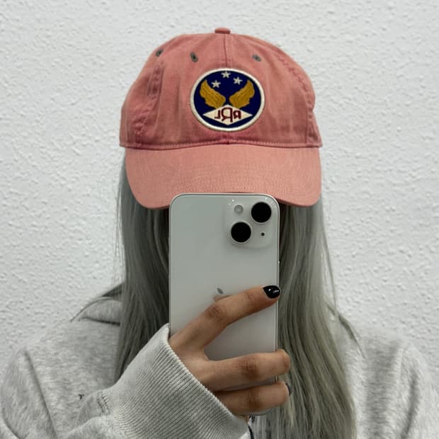 더블알엘 윙드로고 페이디트 레드 볼캡