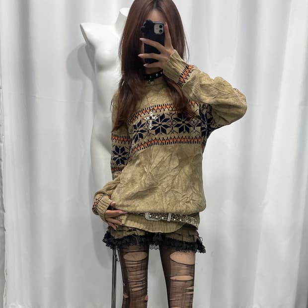 🎸베이지 노르딕 니트🎸