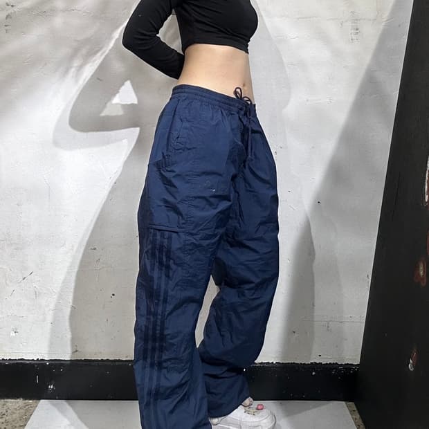 아디다스 와이드 네이비 삼선 트랙 팬츠 XL