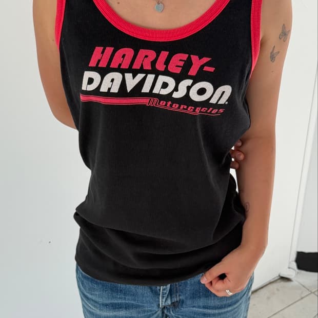 Harley-Davidson 핫핑크 로고 여성 나시