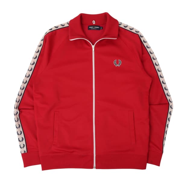 프레드페리 레드 트랙 집업 자켓
