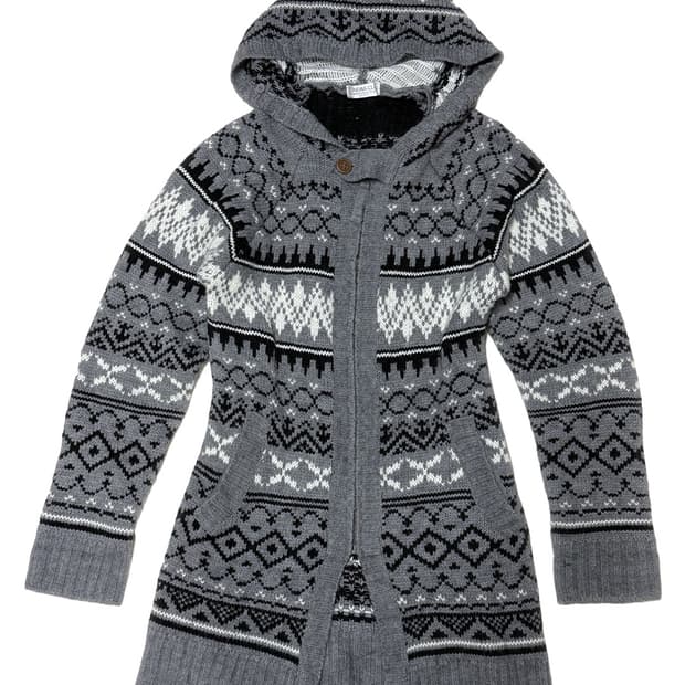 CINEMA CLUB 그레이 눈꽃 후드집업 가디건