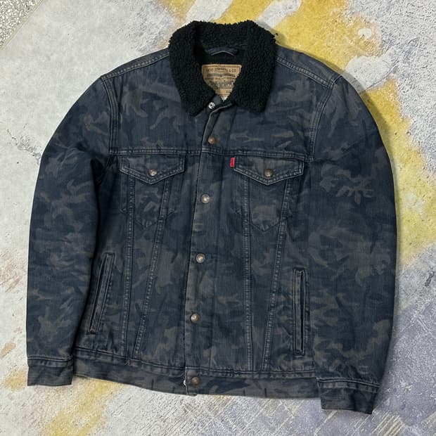 리바이스 카모플라쥬 양털 데님자켓 m