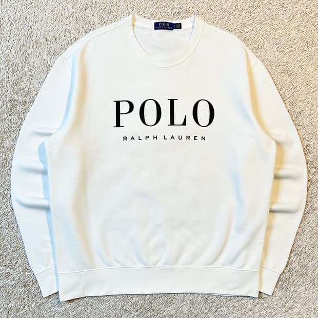 폴로 랄프로렌 신형 스펠로고 맨투맨 화이트