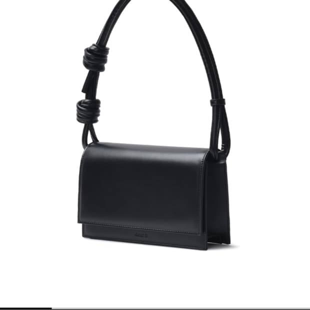 4OUR B 사비 브릭 로프 레더 크로스백 블랙