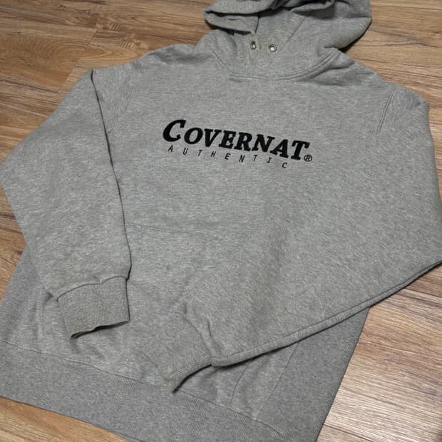 커버낫 자수로고 후드티 그레이S 정품