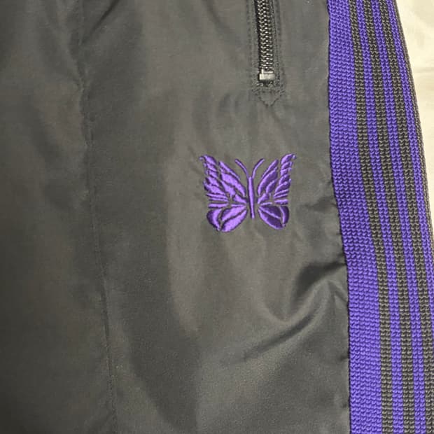 S) Needles X Beaver 별주 블랙 퍼플 트랙 팬츠