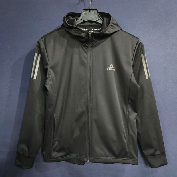 아디다스 삼선 블랙 남성 슬림핏 95~100 후드집업 자켓 