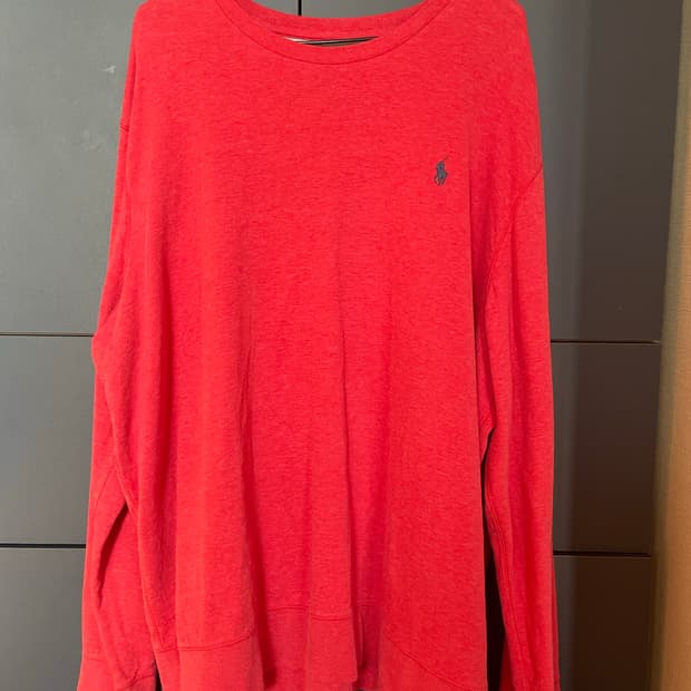 폴로 핑크 코튼 풀오버 롱슬리브