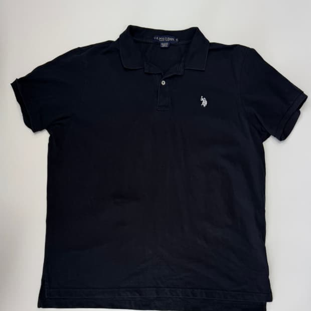 US 폴로 블랙 오버핏 반팔 카라 티셔츠 XL~~2XL
