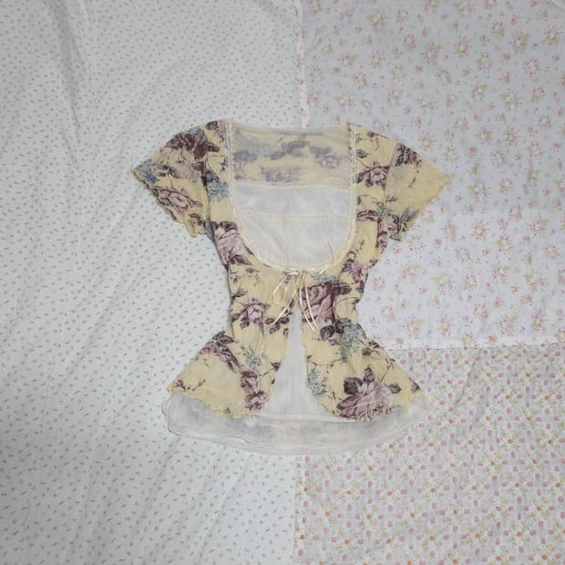 빈티지 오리엔탈 페어리 L'est rose 로걀탑 리본 플로럴 바선생