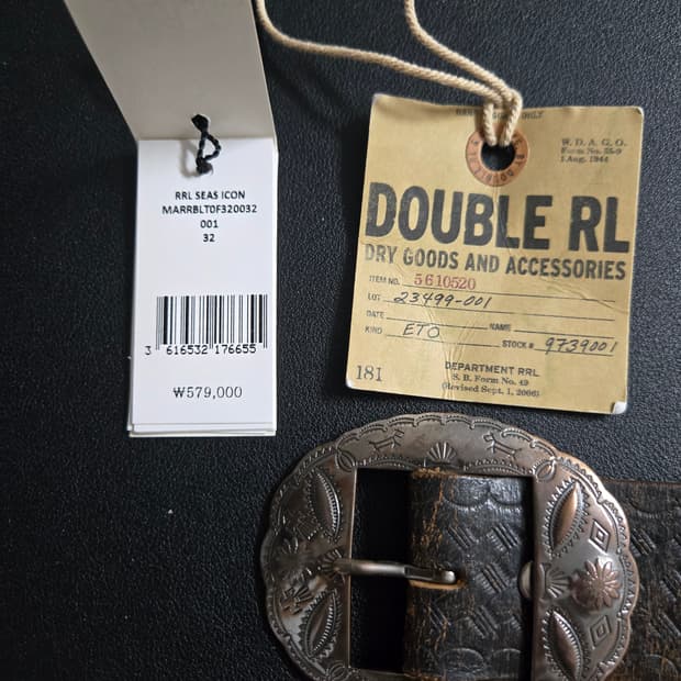 RRL 더블알엘 웨스턴 실버 버클 벨트