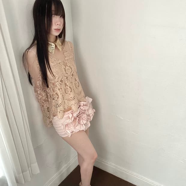 레이스 디테일 셔츠