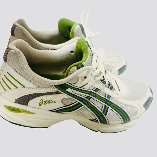  Asics White Green Sneakers 255