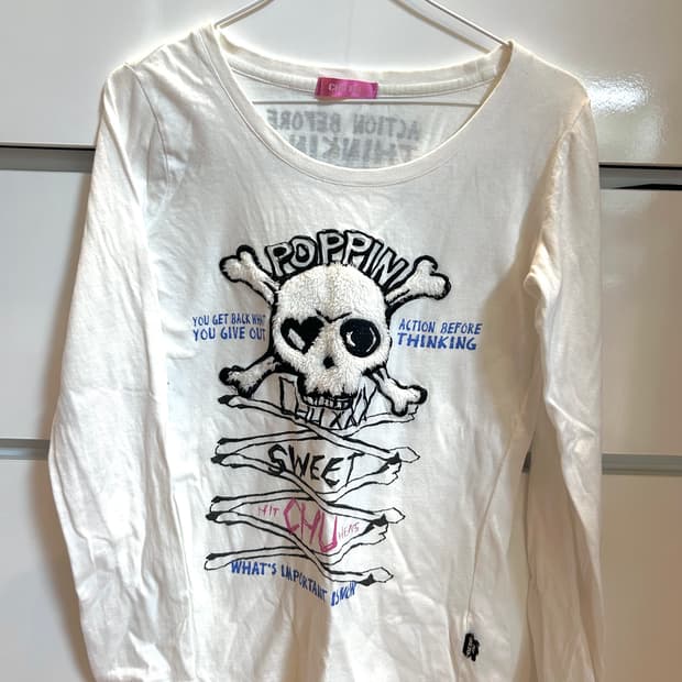 펑크 스컬 해골 롱슬리브