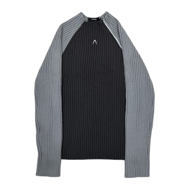 아캄 패널 하프 니트 집업 다크 그레이 2