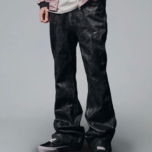 낫포너드 더티워시 부츠컷 데님 코팅블랙