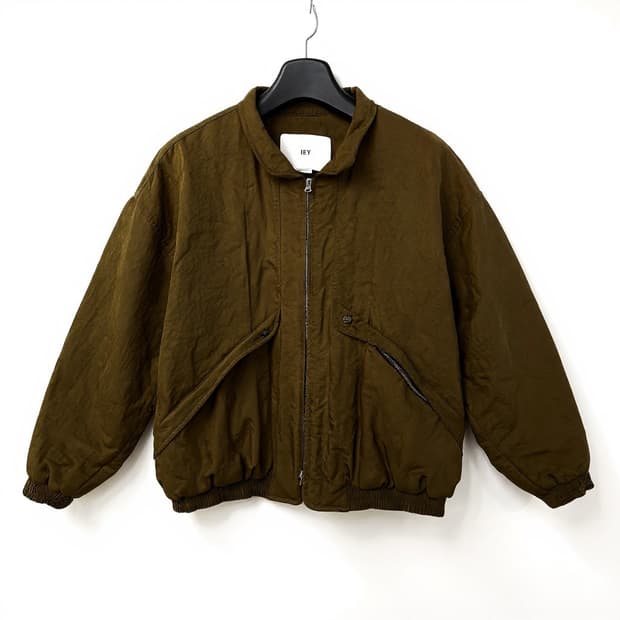 이에이 IEY 와이어 카라 오버사이즈 점퍼 카키 M