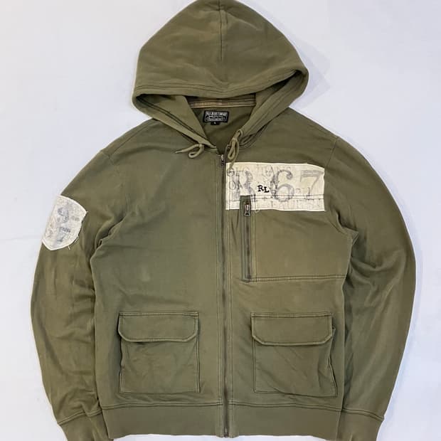 00s 폴로진스 랄프로렌 y2k 그런지 A-2 후드집업 카키