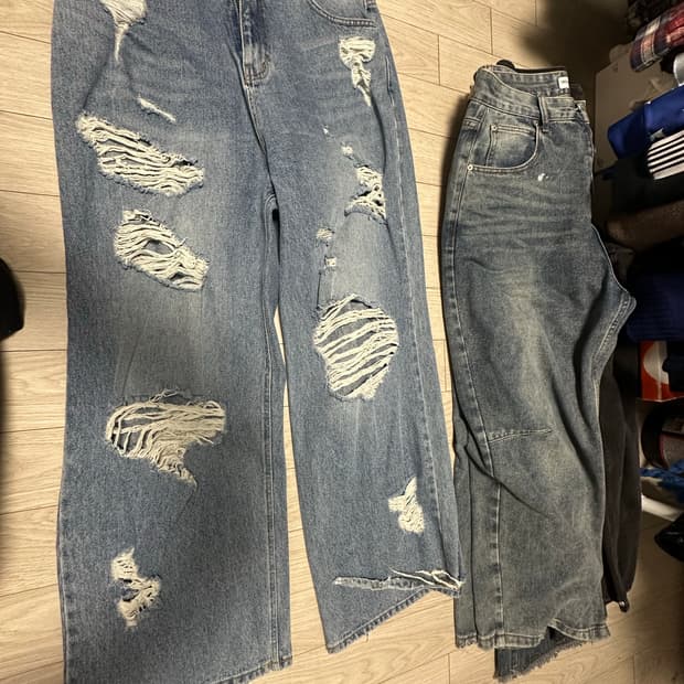 쇼미11 릴보이씻의 와이드 찢청 