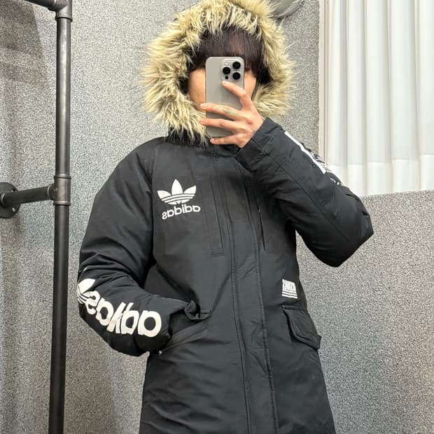 Adidas fur hooded padded jacket