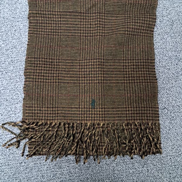 폴로랄프로렌 브라운 체크 양면머플러