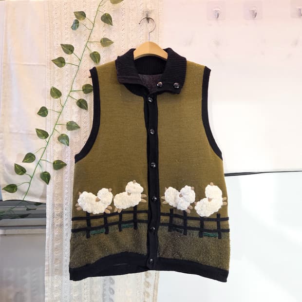 양떼목장 니트 조끼 [리버시블]