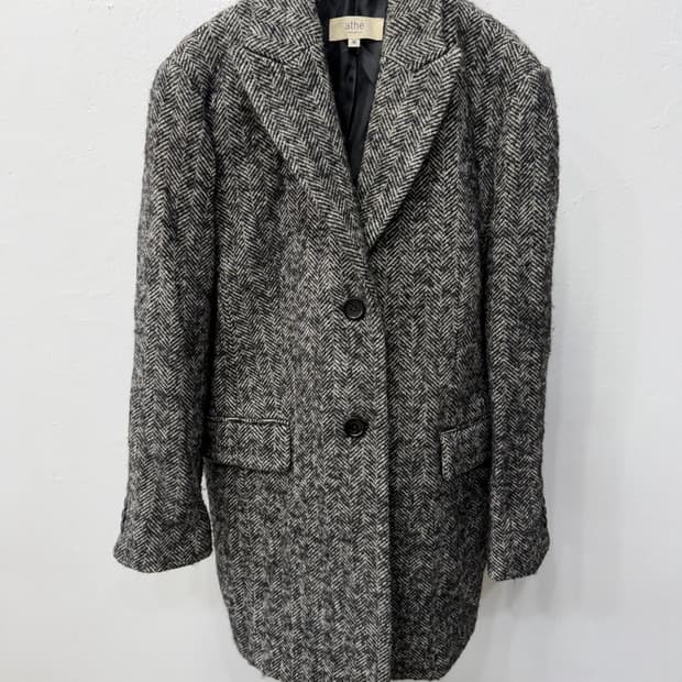 정품) 아떼 바네사브루노 헤링본 코트 85(66-77)