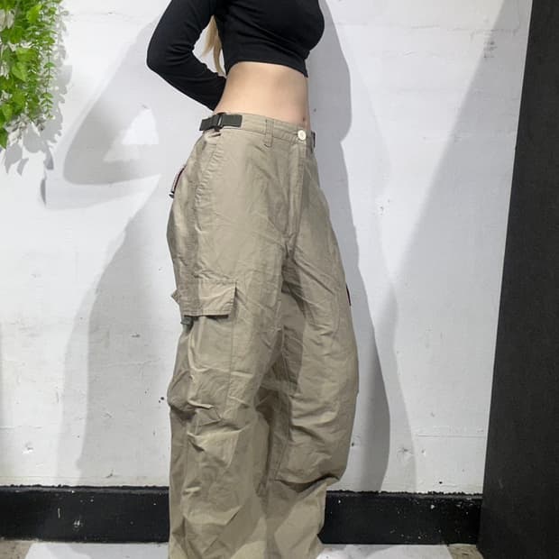 90s 벤데이비스 베이지 와이드 멀티 포켓 유틸리티 카고 팬츠 