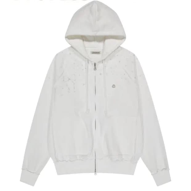 코이세이오 트윙클 후드집업 화이트