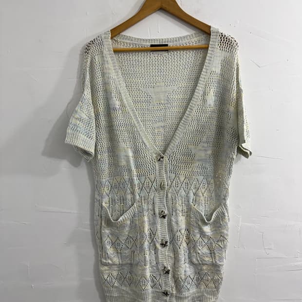 world wide love! star net cardigan