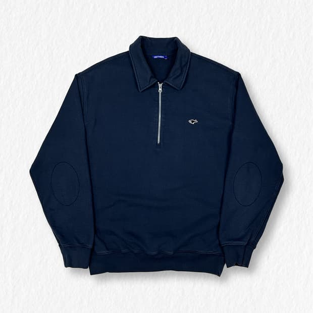 네이더스 반집업 맨투맨 네이비